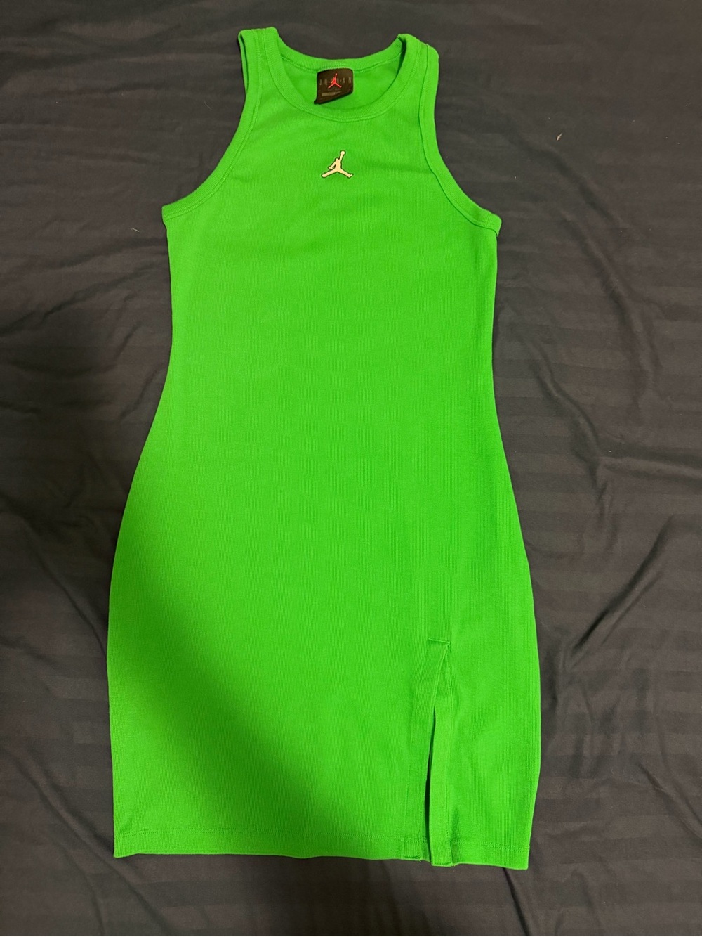 Jordan Bright Green Ribbed Tank mini Dress with Jumpman